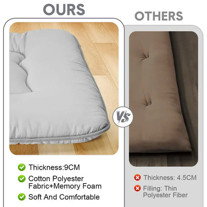 Foldable Floor Mattress Roll Up Futon Mattress Thicken Memory Foam for Bedroom Guest Room and Travel Portable Japanese Sleeping Tatami Mat 1x2m Grey - Image 3