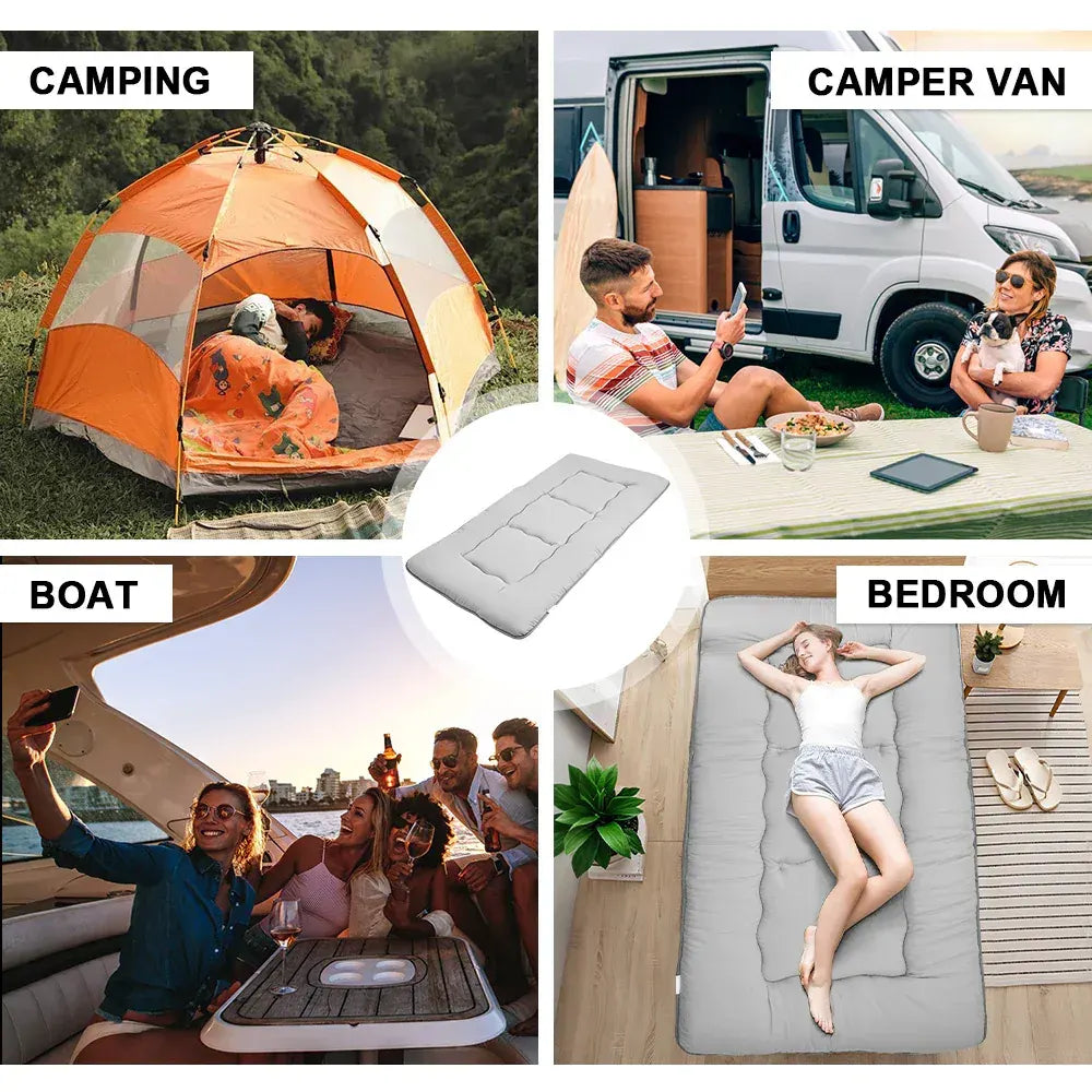 Foldable Floor Mattress Roll Up Futon Mattress Thicken Memory Foam for Bedroom Guest Room and Travel Portable Japanese Sleeping Tatami Mat 1x2m Grey - Image 6
