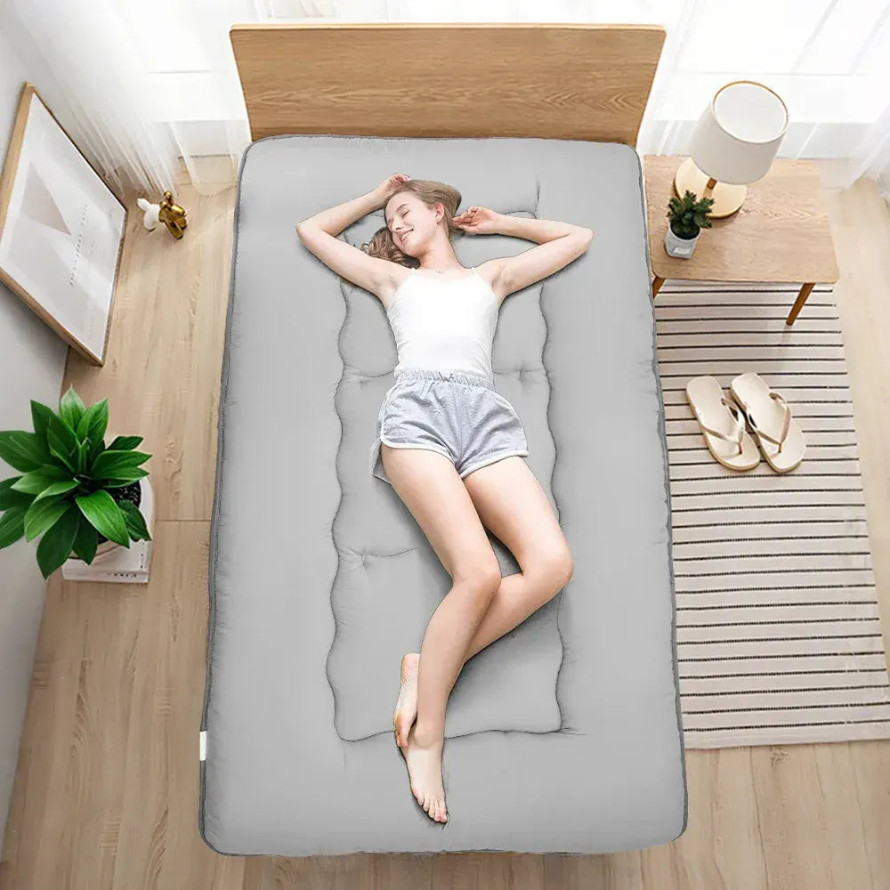 Foldable Floor Mattress Roll Up Futon Mattress Thicken Memory Foam for Bedroom Guest Room and Travel Portable Japanese Sleeping Tatami Mat 1x2m Grey - Image 9