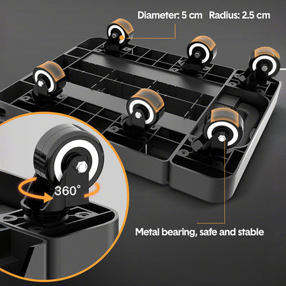 6-Wheel Folding Hand Truck Heavy Duty 227kg Capacity Collapsible Trolley with Elastic Strap Triple-Axle All-Terrain Design Moving RV Camping Warehouse - Image 7
