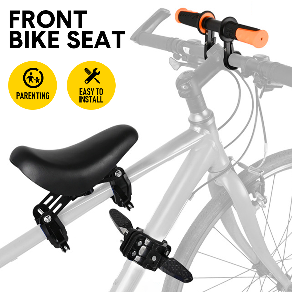 3 In 1 Kids Bike Mounted Front Seat Detachable With Handlebar Foot Pedal Bicycle Seat for Children 1-8 Years Compatible with All Adult Mountain Bikes - Image 2