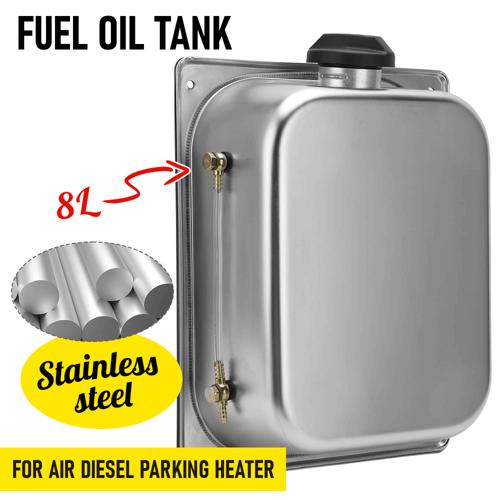 8L Petrol Fuel Tank Stainless Steel Diesel Fuel Tank Portable Diesel Container Backup Petrol Storage Tank For Truck Van External Fuel Tank - Image 2