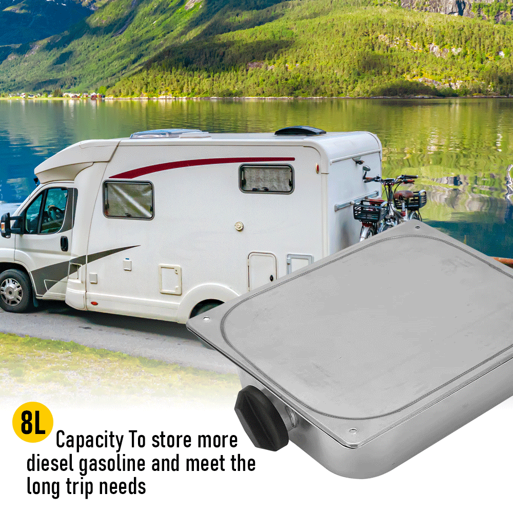 8L Petrol Fuel Tank Stainless Steel Diesel Fuel Tank Portable Diesel Container Backup Petrol Storage Tank For Truck Van External Fuel Tank - Image 6