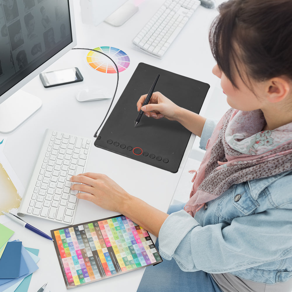 Digital Graphics Tablet Drawing Pad 8192 Levels Large Working Area 285x180mm Compatible with Win/MacOS Support PC/Mobile for Drawing Designing Teaching - Image 2
