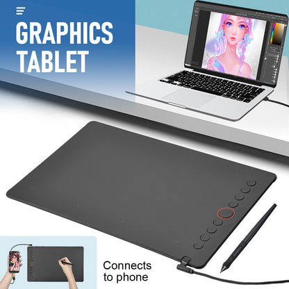 Digital Graphics Tablet Drawing Pad 8192 Levels Large Working Area 285x180mm Compatible with Win/MacOS Support PC/Mobile for Drawing Designing Teaching - Image 3