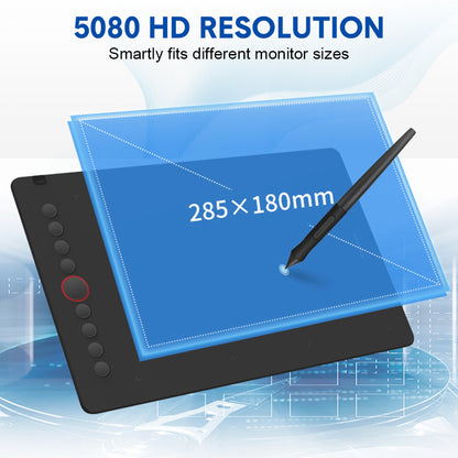 Digital Graphics Tablet Drawing Pad 8192 Levels Large Working Area 285x180mm Compatible with Win/MacOS Support PC/Mobile for Drawing Designing Teaching - Image 4