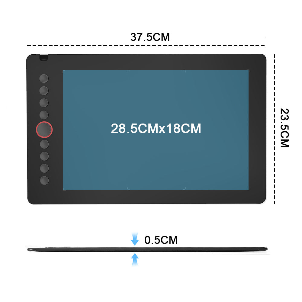 Digital Graphics Tablet Drawing Pad 8192 Levels Large Working Area 285x180mm Compatible with Win/MacOS Support PC/Mobile for Drawing Designing Teaching - Image 7