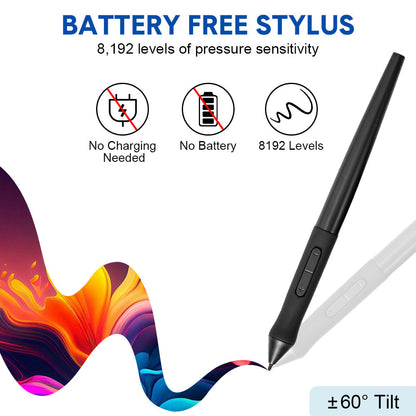 Digital Graphics Tablet Drawing Pad 8192 Levels Large Working Area 285x180mm Compatible with Win/MacOS Support PC/Mobile for Drawing Designing Teaching - Image 8