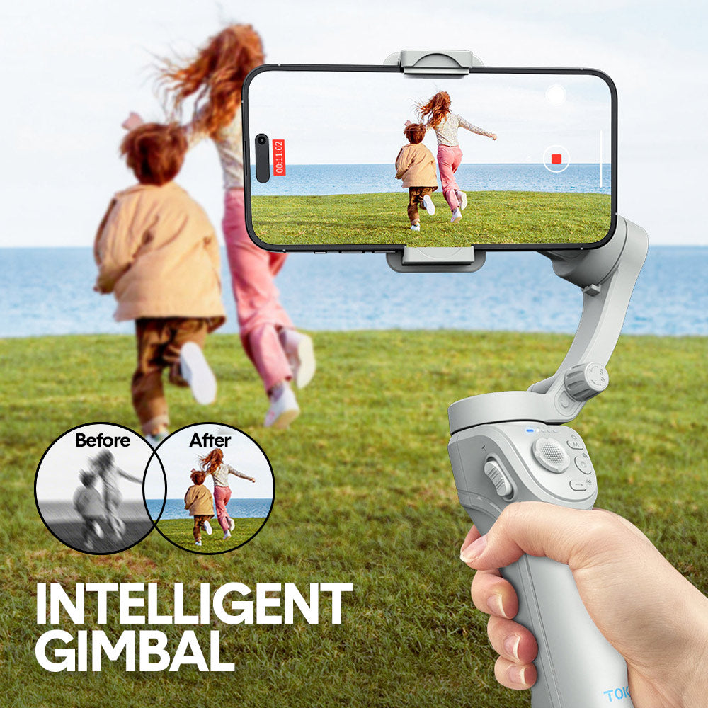Portable Mobile Intelligent Gimbal 3 Axis Handheld Foldable and Rechargeable Smartphone Stabilizer 8 Modes with Tripod for Video Recording Face Tracking - Image 2