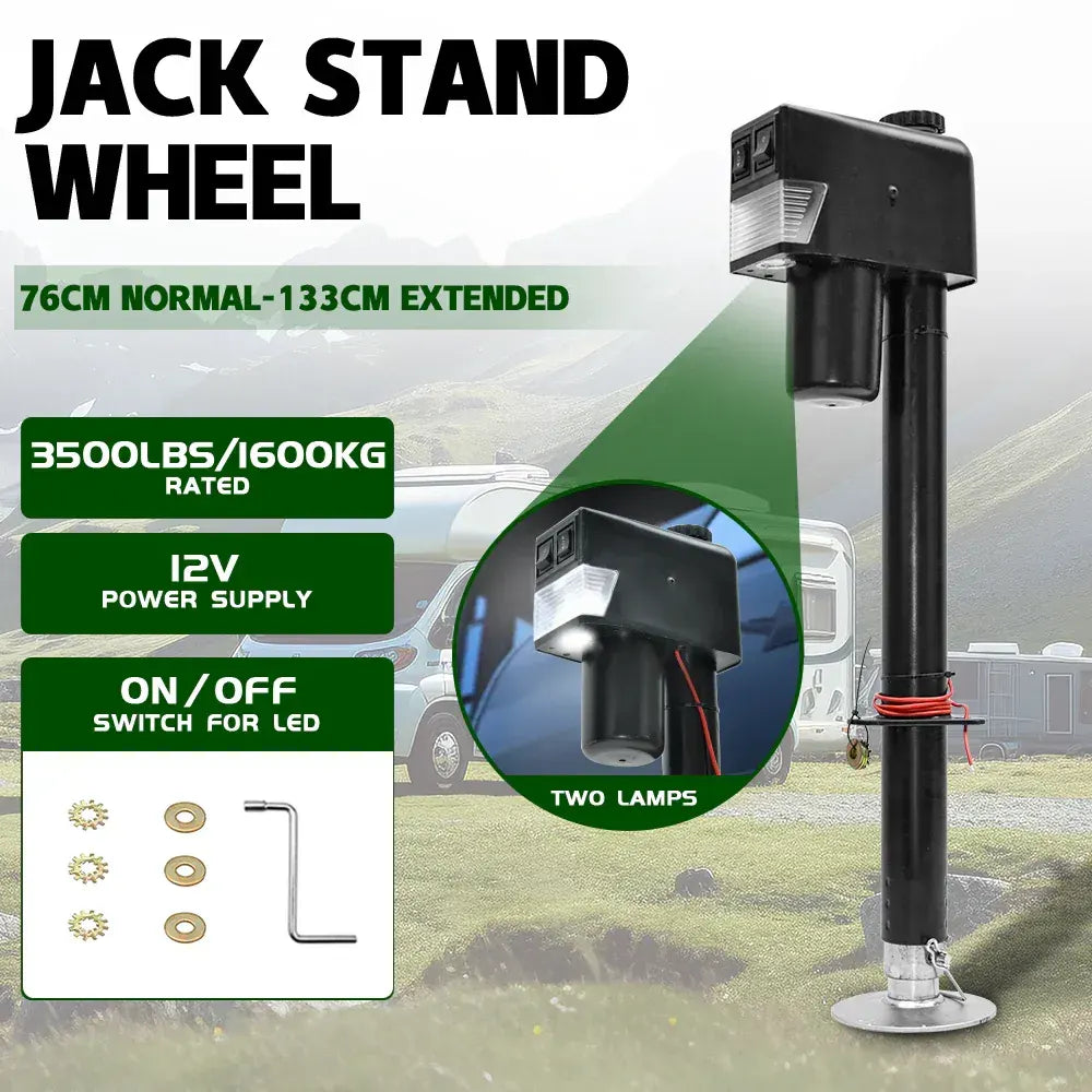 Electric A Frame Trailer Jack LED Light Power Tongue Jack Weight Capacity 3500 lbs 9Inch to 32Inch with Manual Crank Handle for RV Trailer Camper - Image 2