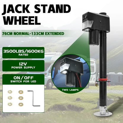 Electric A Frame Trailer Jack LED Light Power Tongue Jack Weight Capacity 3500 lbs 9Inch to 32Inch with Manual Crank Handle for RV Trailer Camper - Image 2