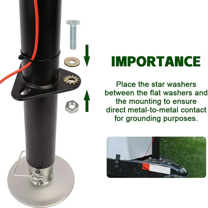 Electric A Frame Trailer Jack LED Light Power Tongue Jack Weight Capacity 3500 lbs 9Inch to 32Inch with Manual Crank Handle for RV Trailer Camper - Image 4