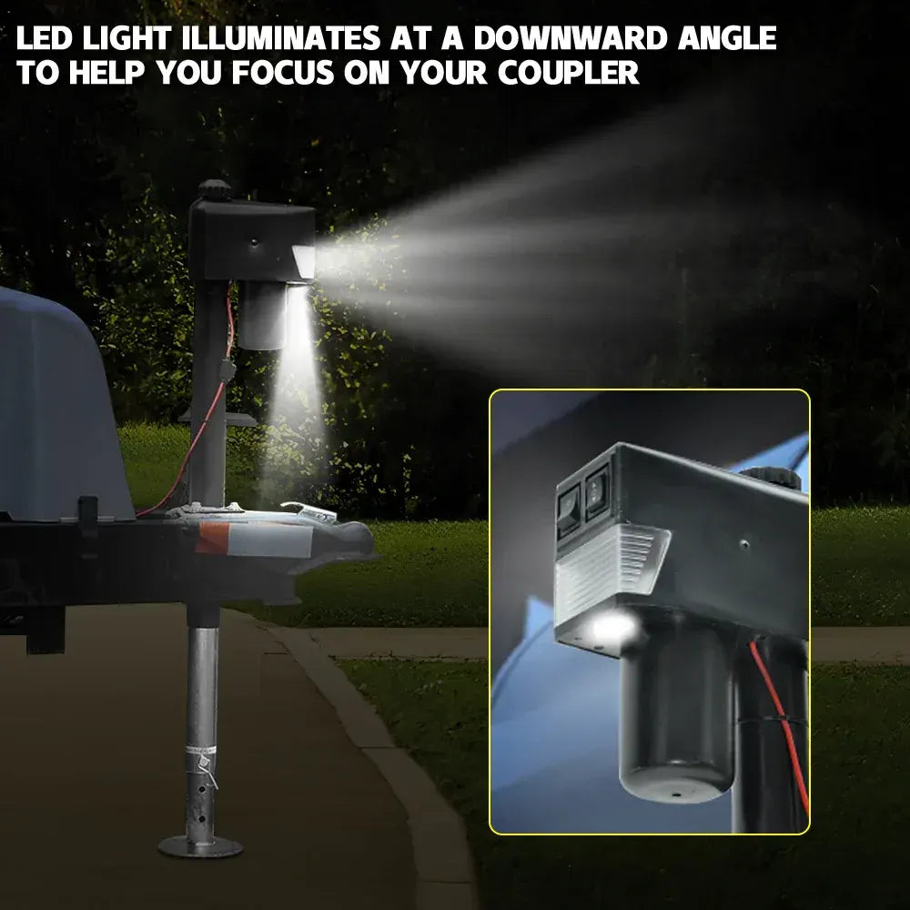 Electric A Frame Trailer Jack LED Light Power Tongue Jack Weight Capacity 3500 lbs 9Inch to 32Inch with Manual Crank Handle for RV Trailer Camper - Image 9