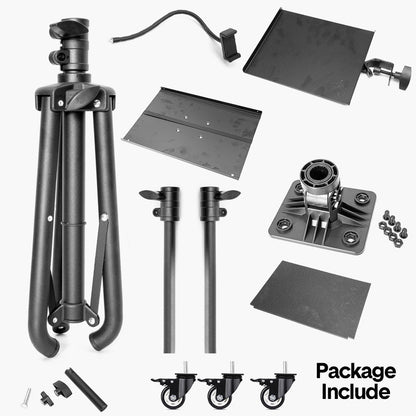 Mobile Laptop Tripod Stand 11-16 Inch on Wheels 82-170cm Height Adjustable Projector Stand Portable Stand with Gooseneck Phone Holder for Home Office - Image 6