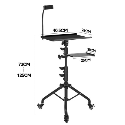 Mobile Laptop Tripod Stand 11-16 Inch on Wheels 82-170cm Height Adjustable Projector Stand Portable Stand with Gooseneck Phone Holder for Home Office - Image 7