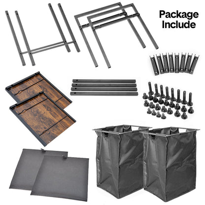 Laundry Hamper Basket Metal Laundry Organizer with MDF Shelf and 2 Waterproof Pull-Out Removable Dirty Clothes Bags for Laundry Room Bedroom Bathroom Dorm - Image 6