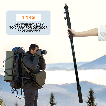 Handheld Boom Pole Stand Light Portable Telescopic Stand Max 3m with Lock and Shoulder Strap For Studio Strobe Light Flash Microphone Speedlight Support - Image 8