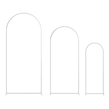 Metal Arch Backdrop White Stand Wedding Arch Stand Set of 3 (6FT/5FT/4FT) Square Arched Frame for Outdoor Birthday Party Ceremony - Image 2