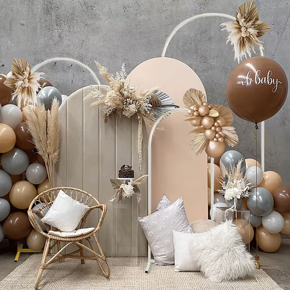 Metal Arch Backdrop White Stand Wedding Arch Stand Set of 3 (6FT/5FT/4FT) Square Arched Frame for Outdoor Birthday Party Ceremony - Image 6