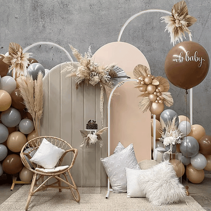 Metal Arch Backdrop White Stand Wedding Arch Stand Set of 3 (6FT/5FT/4FT) Square Arched Frame for Outdoor Birthday Party Ceremony - Image 6