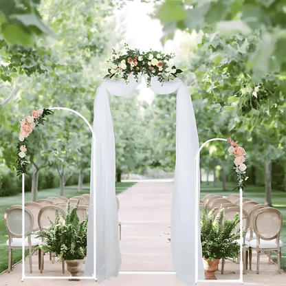 Metal Arch Backdrop White Stand Wedding Arch Stand Set of 3 (6FT/5FT/4FT) Square Arched Frame for Outdoor Birthday Party Ceremony - Image 8