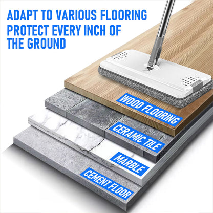 Flat D Set Mop and Bucket Wringer Set with Stainless-Steel Handle 10 Washable and Reusable Microfiber Pads for Hardwood Laminate Floors Tile - Image 4