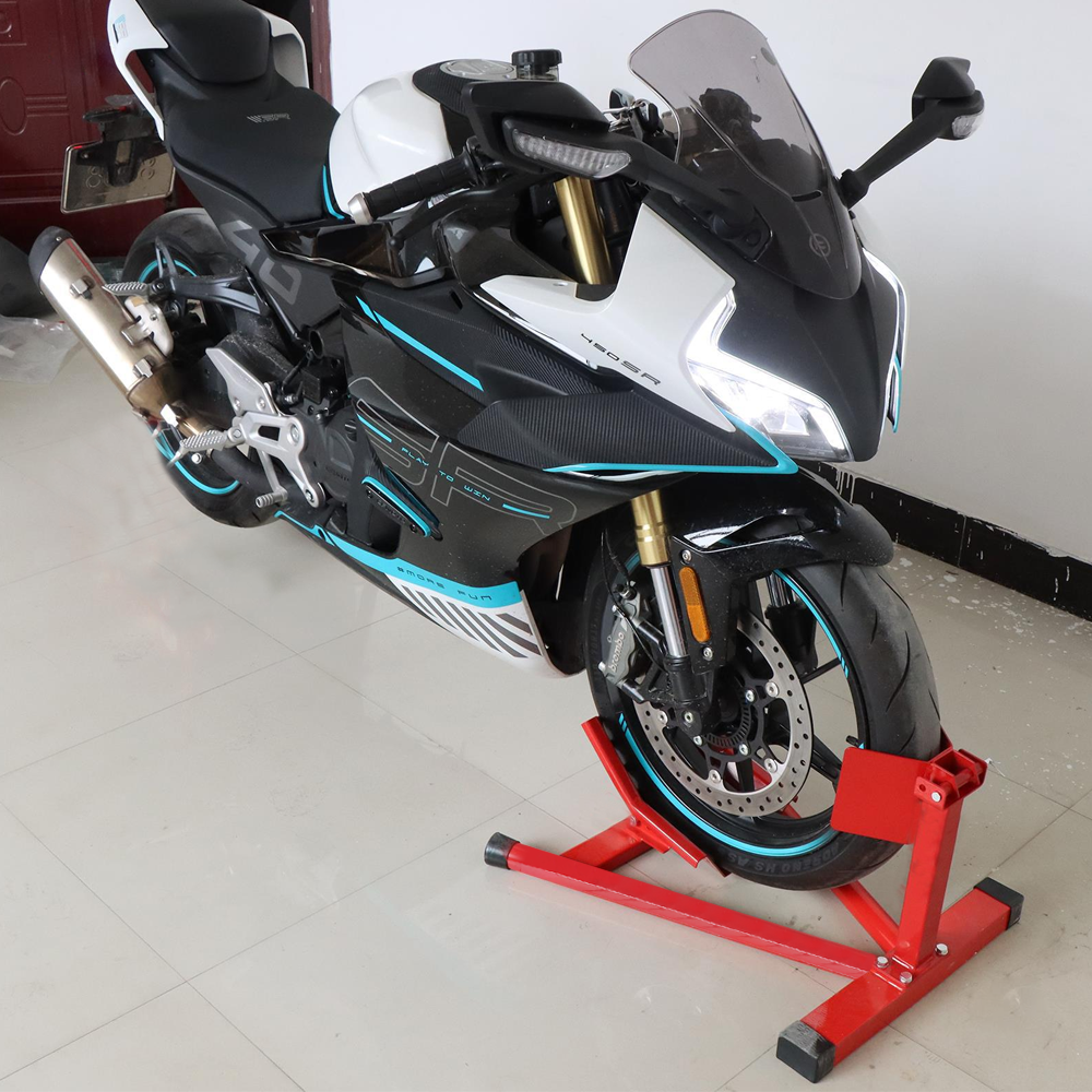 Heavy-Duty Motorcycle Motorbike Front Wheel Chock Lift Stand Vehicle Wheel Chock Clampsfor Trailer Transport 15"-21" Tires Standard Motorcycles - Image 5