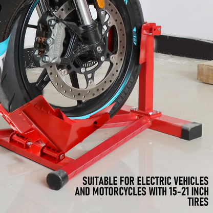 Heavy-Duty Motorcycle Motorbike Front Wheel Chock Lift Stand Vehicle Wheel Chock Clampsfor Trailer Transport 15"-21" Tires Standard Motorcycles - Image 6