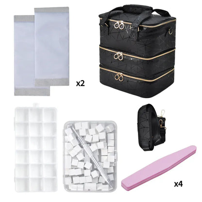 3 Layer Nail Polish Organizer Holds 84 Bottles Detachable and Waterproof Nail Care Storage Box for Lamp and Nail Art Manicure Tools Travel Carrying Case - Image 6