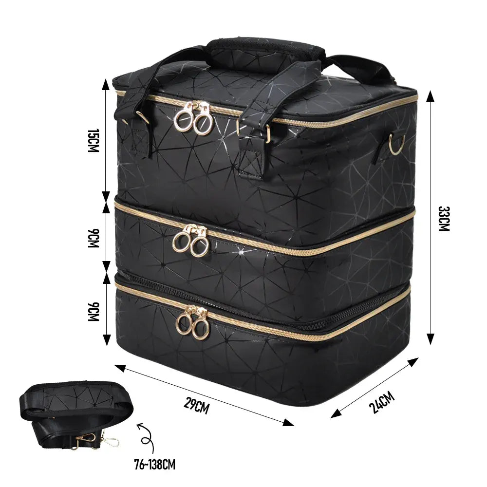3 Layer Nail Polish Organizer Holds 84 Bottles Detachable and Waterproof Nail Care Storage Box for Lamp and Nail Art Manicure Tools Travel Carrying Case - Image 7