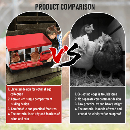 Chicken Hen Coop Hutch Nesting Box 3-Hole Roll Away Metal Design 52x47.5x81cm Durable Indoor Outdoor Laying Box with Easy Access Ventilation - Image 3
