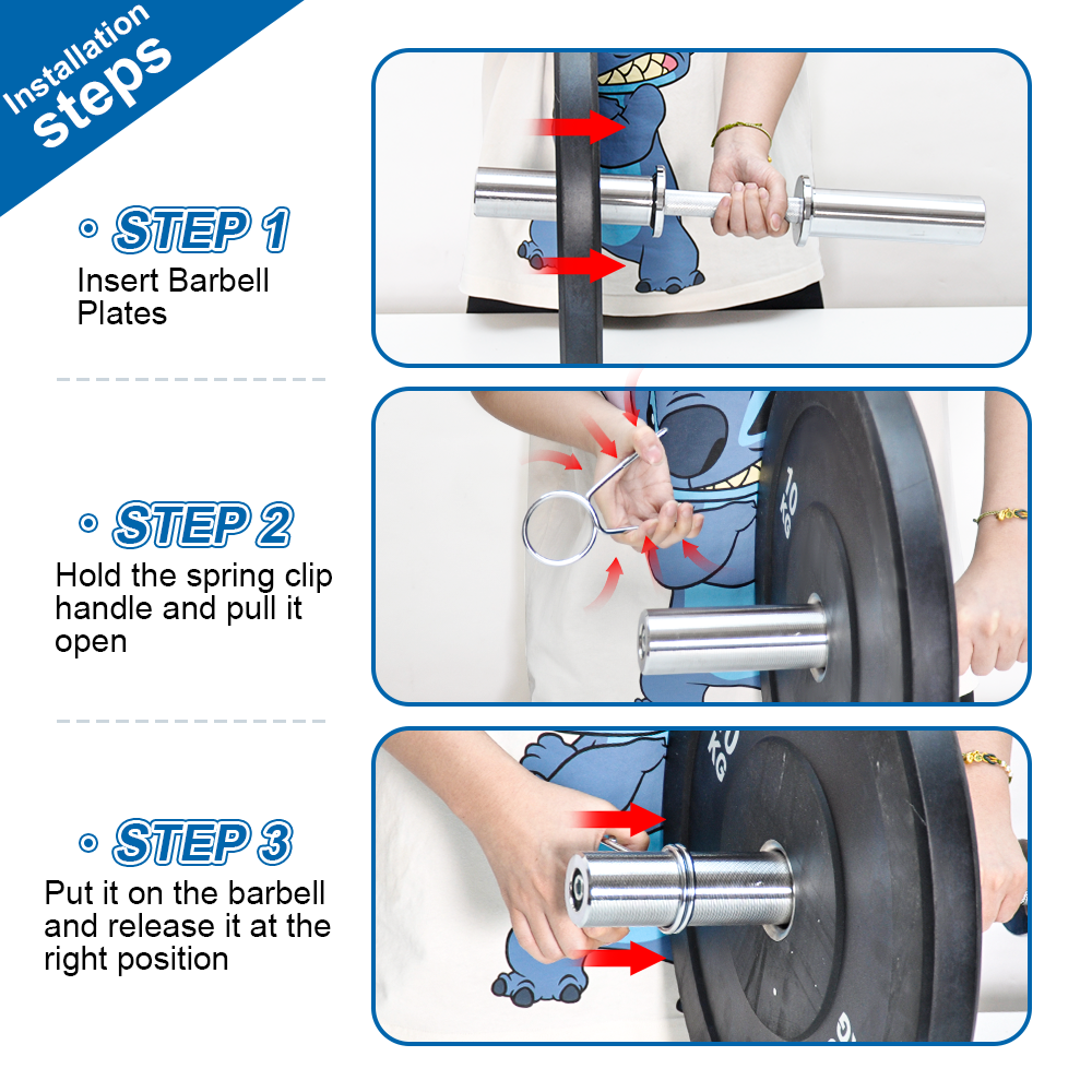 Olympic Barbell Bar 50cm Heavy Duty Dumbbell Handles Pair of Steel 100kg Weight Capacity with Spring Collars for 2" Olympic Weight Plate Strength Training - Image 8