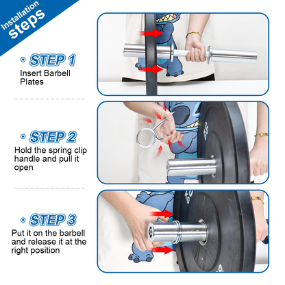 Olympic Barbell Bar 50cm Heavy Duty Dumbbell Handles Pair of Steel 100kg Weight Capacity with Spring Collars for 2" Olympic Weight Plate Strength Training - Image 8