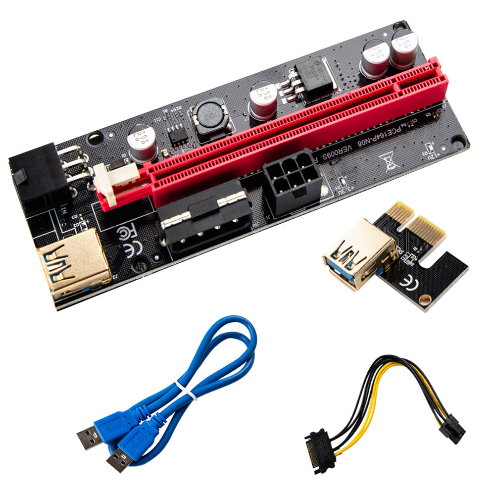 PCIe 1X-16X Riser Extender Kit for Aussie Crypto Miners Gold-Plated Zero Signal Loss 6-Pack Mining Rig with 60cm USB3 Cables Fixed Buckle Stable Power - Image 2