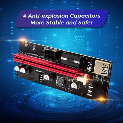 PCIe 1X-16X Riser Extender Kit for Aussie Crypto Miners Gold-Plated Zero Signal Loss 6-Pack Mining Rig with 60cm USB3 Cables Fixed Buckle Stable Power - Image 4