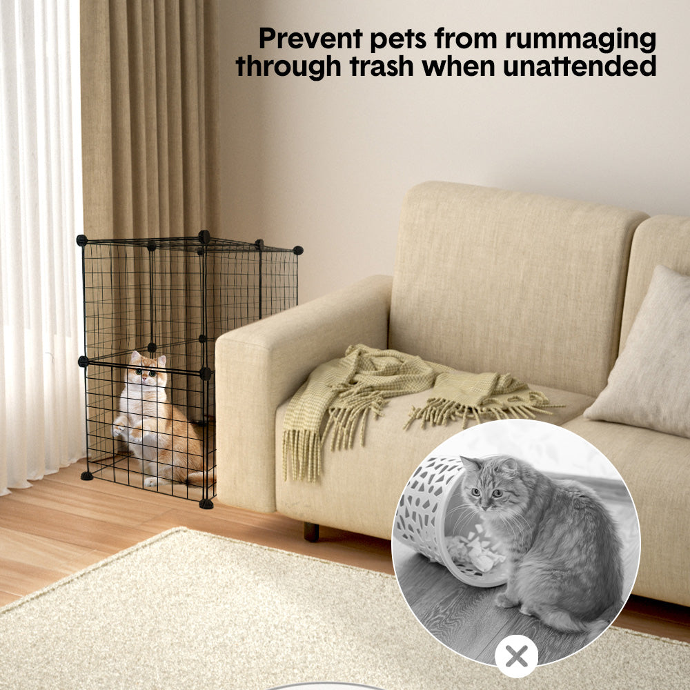 Pet Playpen Foldable Metal Pet Cage Enclosure Puppy Fence 16 Panels with Connection Clips for Small Animal Puppy Rabbit Kitten Turtle Indoor Outdoor Black - Image 3