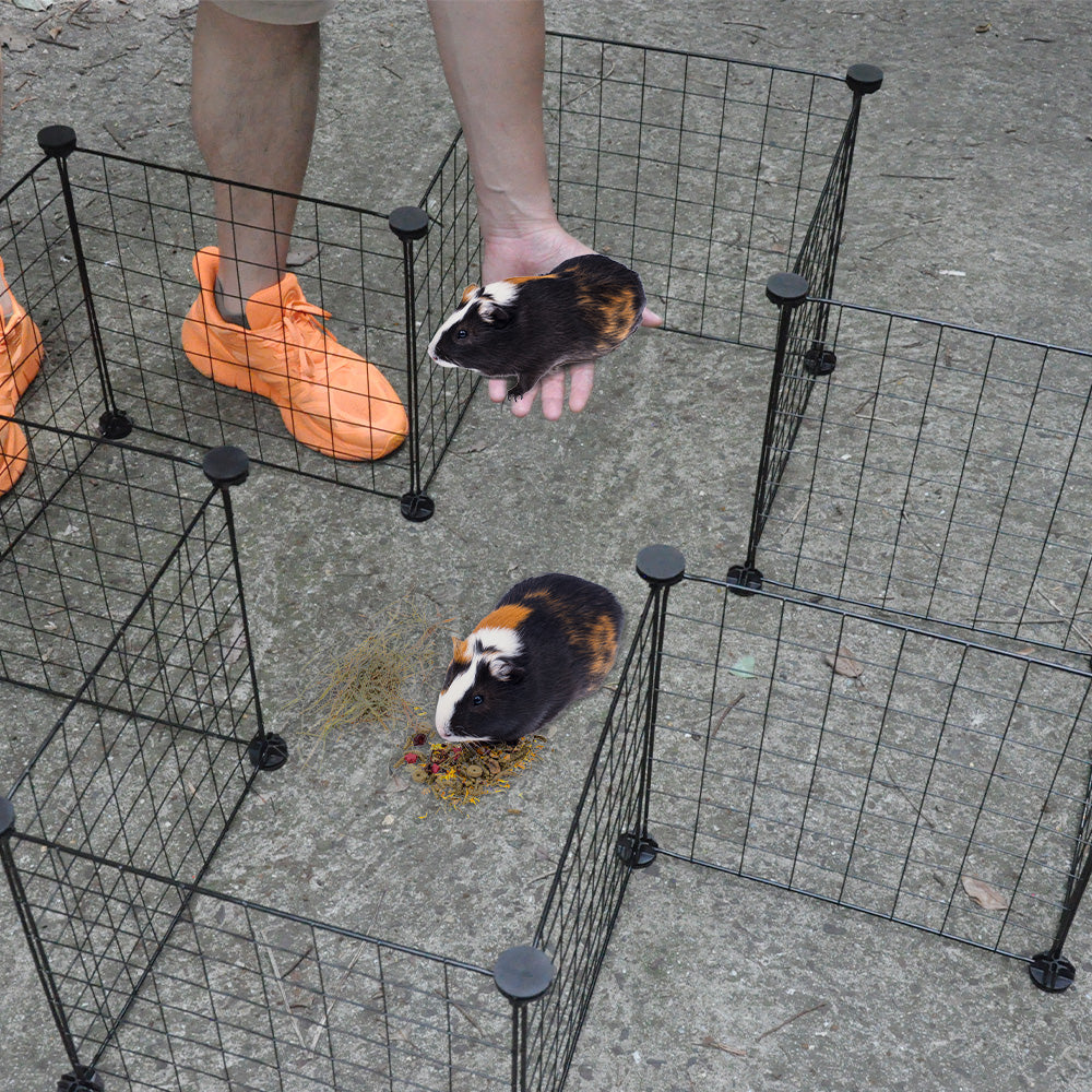 Pet Playpen Foldable Metal Pet Cage Enclosure Puppy Fence 16 Panels with Connection Clips for Small Animal Puppy Rabbit Kitten Turtle Indoor Outdoor Black - Image 4