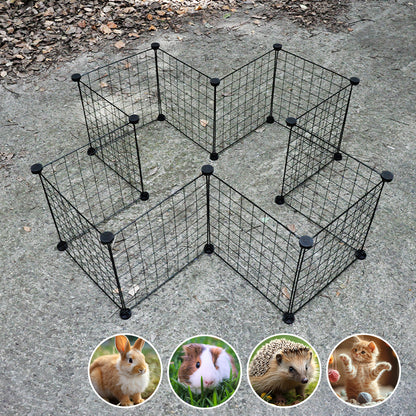 Pet Playpen Foldable Metal Pet Cage Enclosure Puppy Fence 16 Panels with Connection Clips for Small Animal Puppy Rabbit Kitten Turtle Indoor Outdoor Black - Image 5