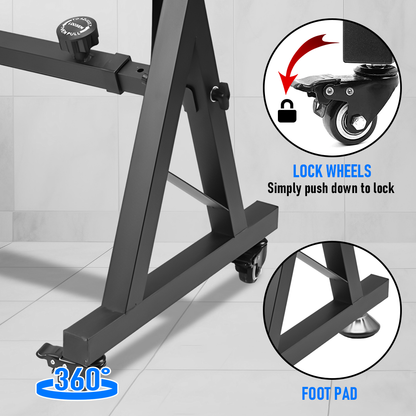 Portable Piano Keyboard Z Stand Heavy-Duty with Wheels Foldable Up to 93CM Heigh - Image 4