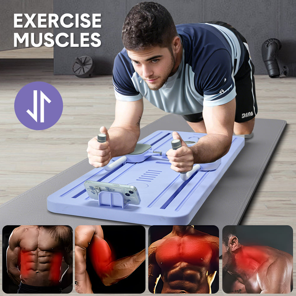 Foldable Pilates Board Reformer 4 in 1 Multifunctional Core Exercise Set Ab Trainer with Timer and Phone Stand for Indoor Outdoor Full Body Fitness Home - Image 3