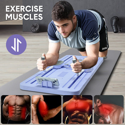Foldable Pilates Board Reformer 4 in 1 Multifunctional Core Exercise Set Ab Trainer with Timer and Phone Stand for Indoor Outdoor Full Body Fitness Home - Image 3