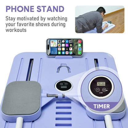 Foldable Pilates Board Reformer 4 in 1 Multifunctional Core Exercise Set Ab Trainer with Timer and Phone Stand for Indoor Outdoor Full Body Fitness Home - Image 5
