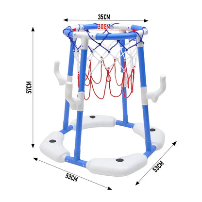 Pool Basketball Hoop Set Floating Swimming Pool Toys Inflatable Poolside Game with 4 Balls 12 Circles and Pump Fun Water Sport Toy for Kids and Adults - Image 7