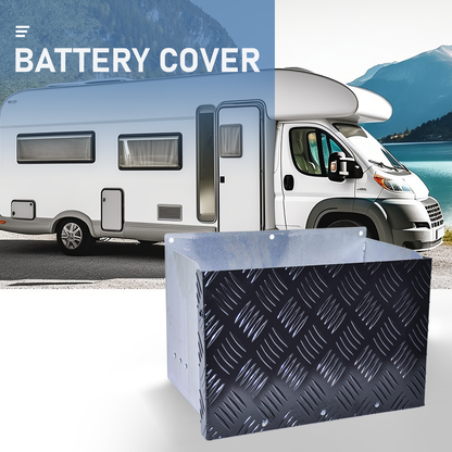 Battery Box Set Sturdy Galvanized Trailer Caravan Boat Spare Part with Lid and Hole for Secure Suits battery up to 160mm deep x 350mm wide Height 250mm - Image 2