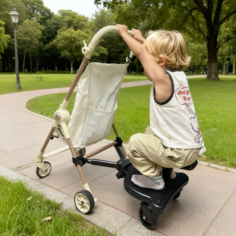 Universal Pram Board Seat and Stand Up Adjustable Buggy Board Pushchair with Bear Pattern Removable Seat Fits Most Strollers Holds Children Up to 25kg - Image 8