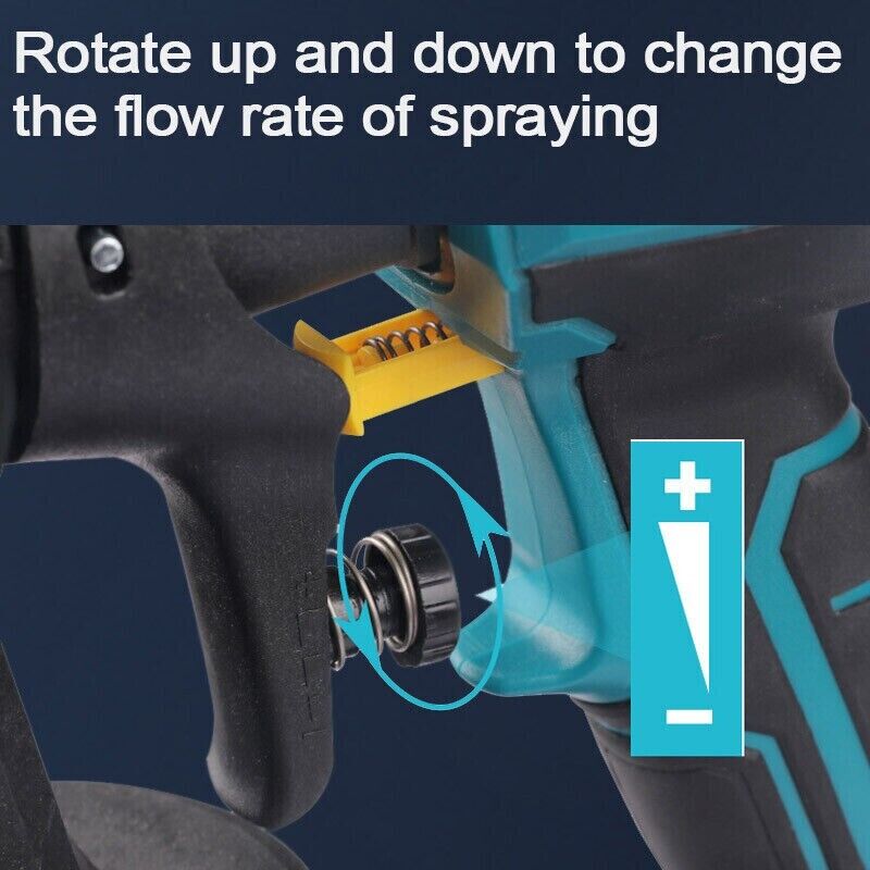 1400ml Cordless High Pressure Spray Gun Flow Adjustable Spray Gun Paint Sprayer Home Interior Exterior With 2 Nozzles For Makita 21V Battery-Skin Only - Image 3