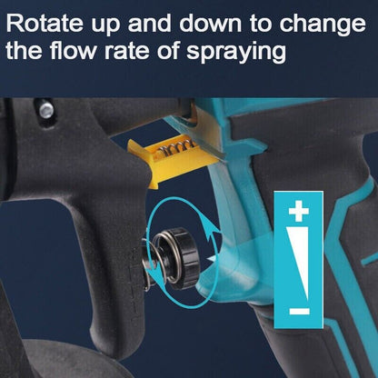 1400ml Cordless High Pressure Spray Gun Flow Adjustable Spray Gun Paint Sprayer Home Interior Exterior With 2 Nozzles For Makita 21V Battery-Skin Only - Image 3