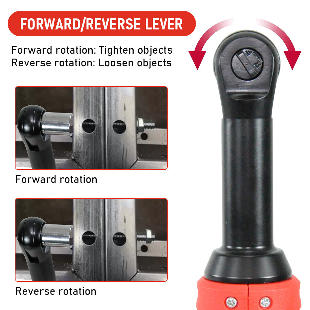Cordless Electric Ratchet Wrench Set 12V Power Electric Ratchet Wrench 3/8inch 400 RPM Variable Speed with Sockets Two 2000mAh Batteries and Charger - Image 4