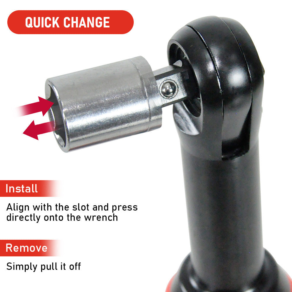 Cordless Electric Ratchet Wrench Set 12V Power Electric Ratchet Wrench 3/8inch 400 RPM Variable Speed with Sockets Two 2000mAh Batteries and Charger - Image 5