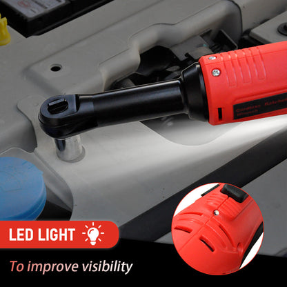 Cordless Electric Ratchet Wrench Set 12V Power Electric Ratchet Wrench 3/8inch 400 RPM Variable Speed with Sockets Two 2000mAh Batteries and Charger - Image 8